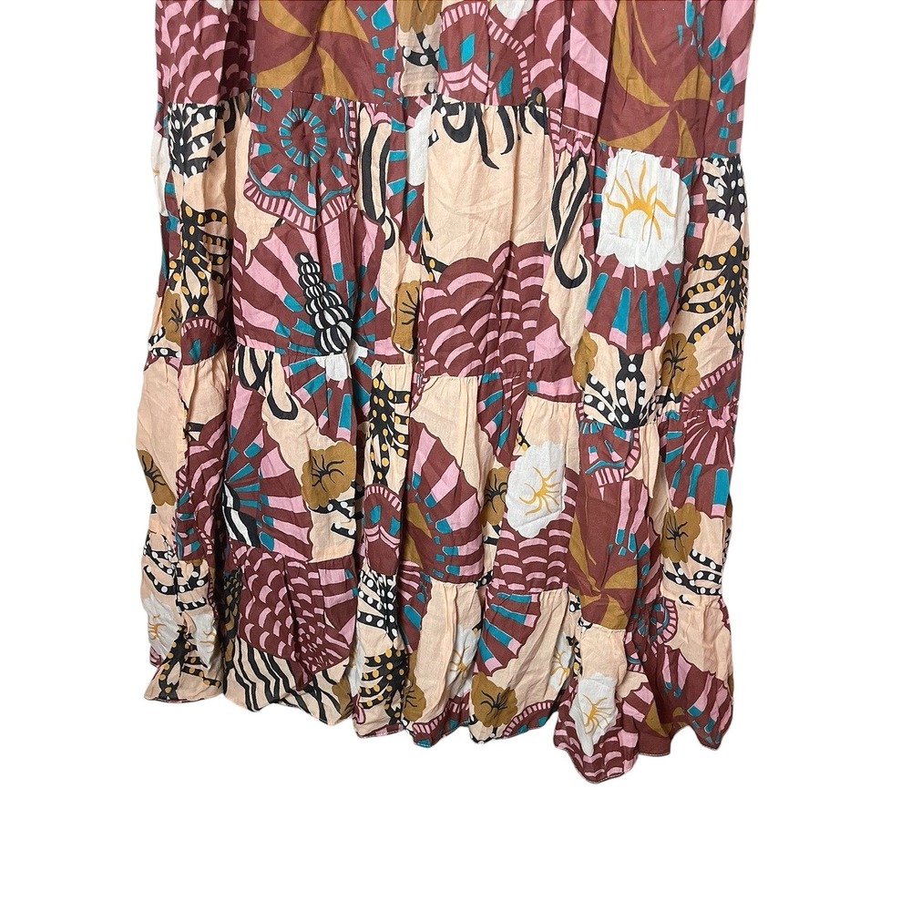 Scotch & Soda Dress Women Medium Maxi Floral Ruched Tier Flare Core Cruise - Picture 6 of 9